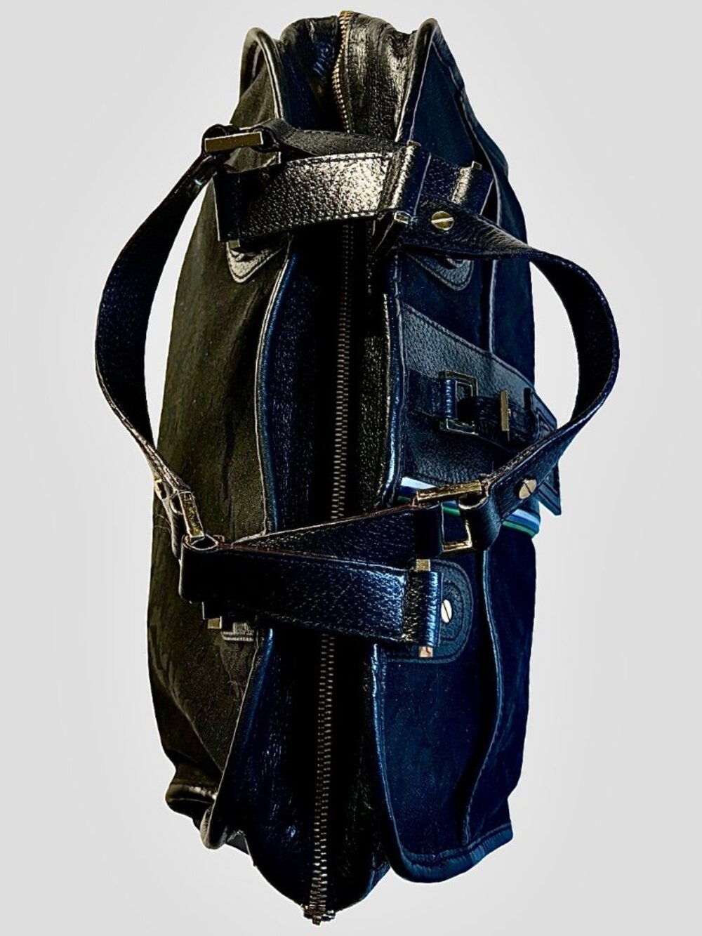 L.A.M.B. Vintage Y2K Black Canvas and Leather Boston Style Shoulder/Handbag - Picture 4 of 15